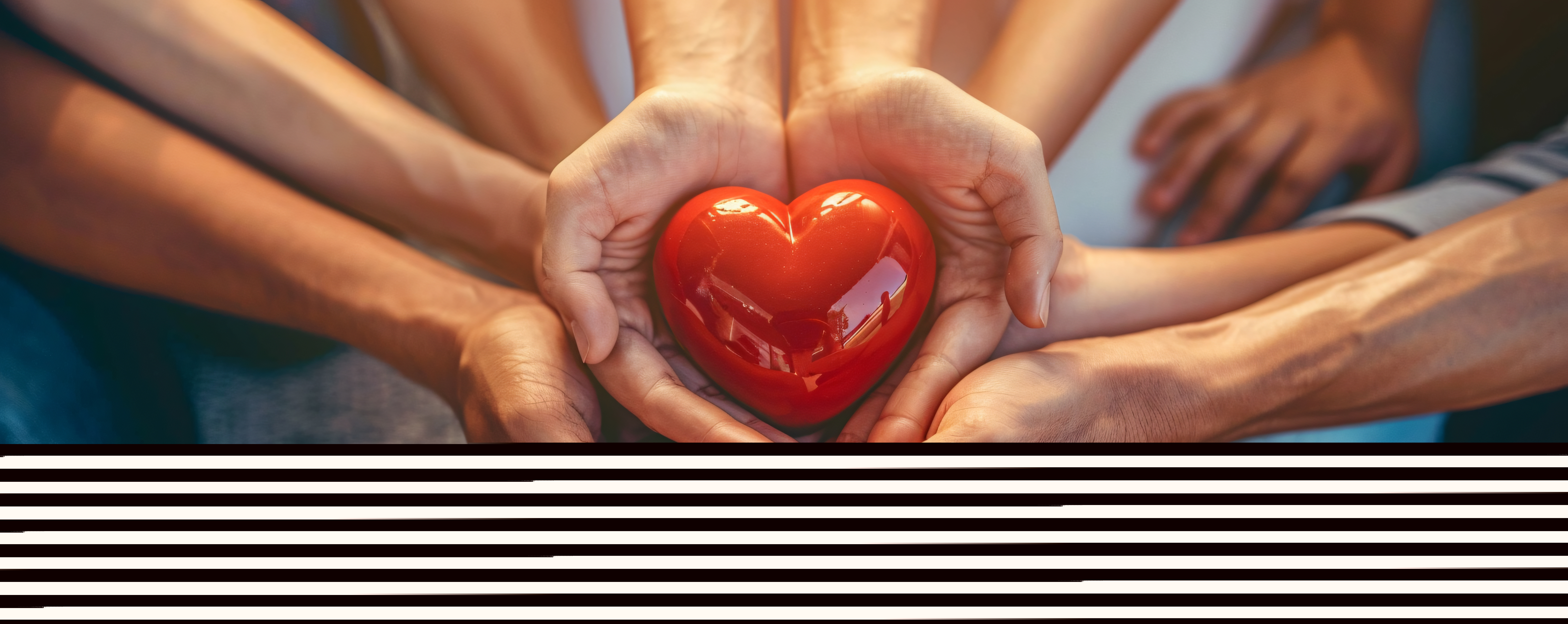 Hands holding a heart together