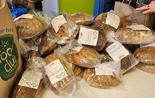 Assorted loaves of packaged sourdough bread