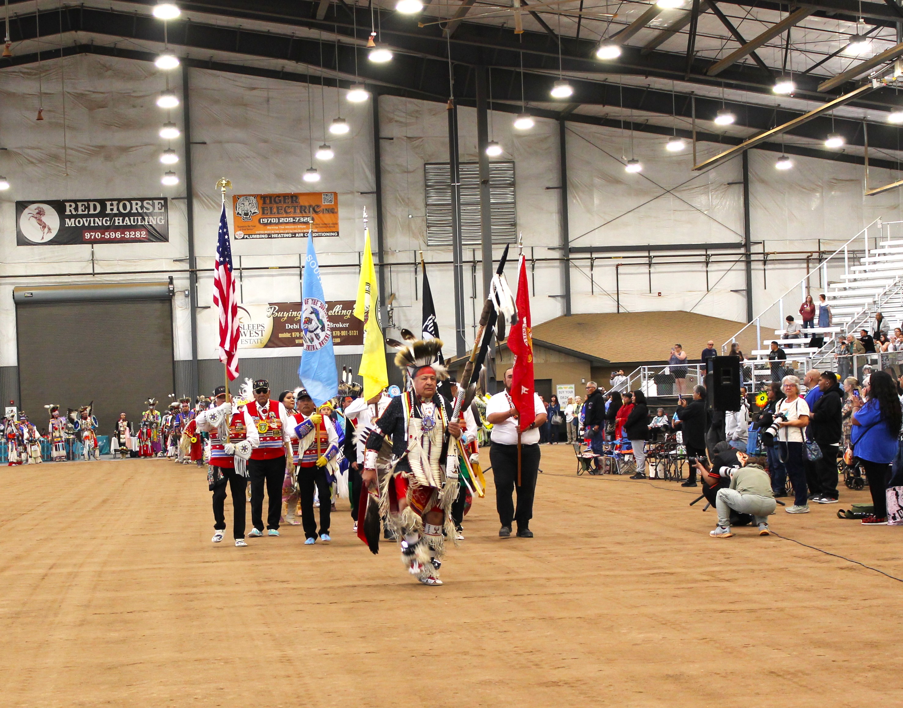 Native American color guard leading a procession