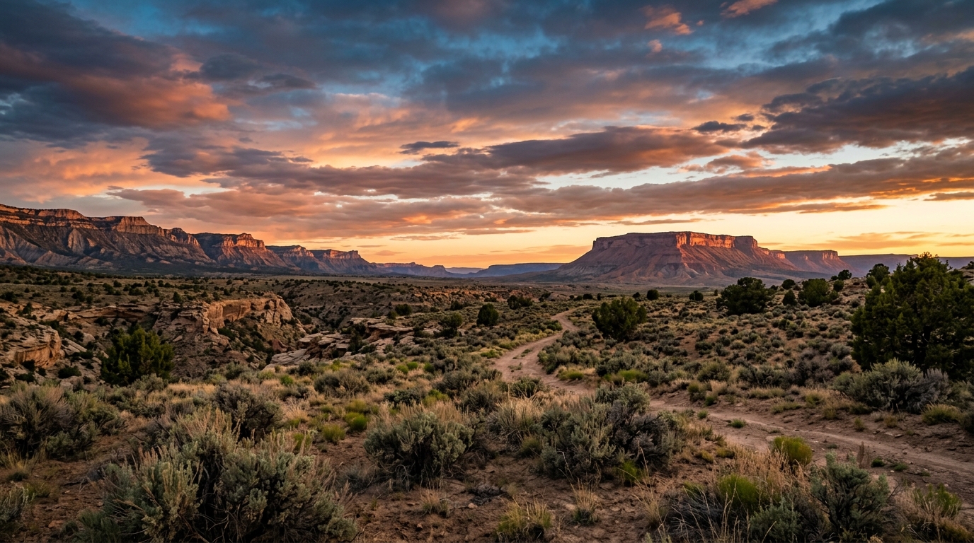 Western Colorado landscape at sunset